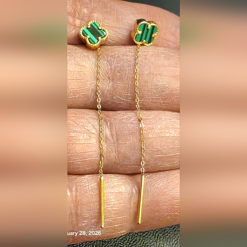 🪷18k Clover Tictac earrings